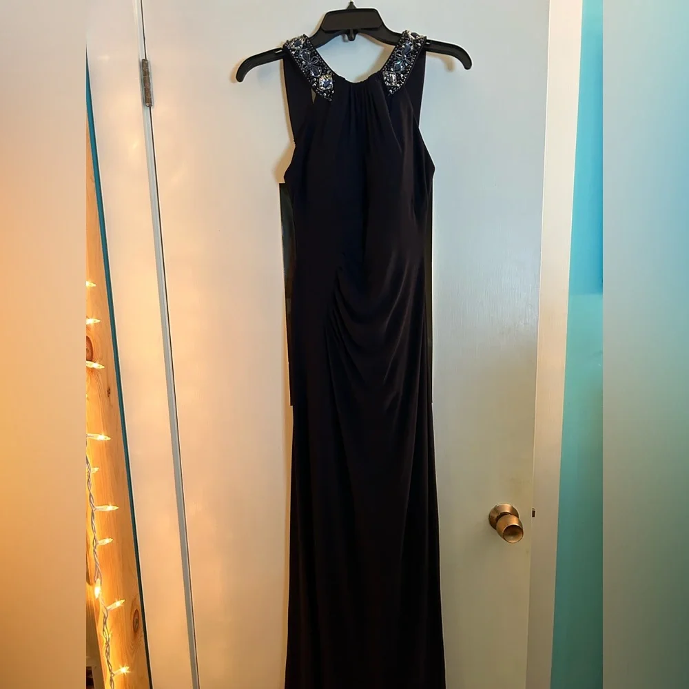 Xscape Navy Blue Prom Dress - Picture 3 of 6